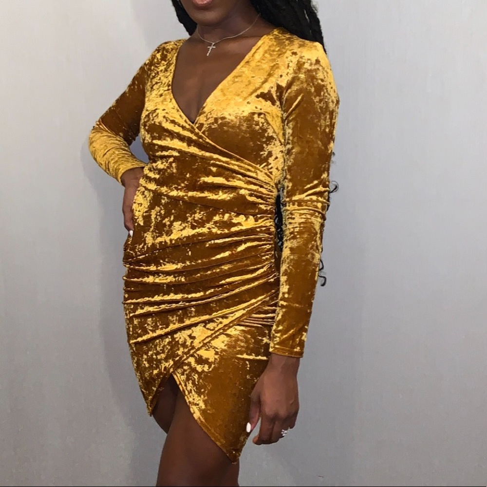 Yellow Gold Long Sleeve Dress